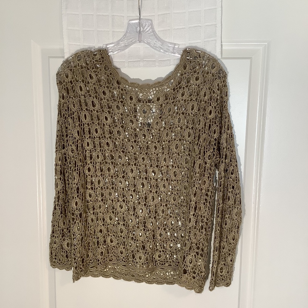 Handknitted  Internationale Express Pullover Top Taupe Size XS